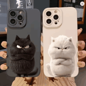 Funny Cool Cat Silicone Phone Case – Shockproof Matte Soft Cover